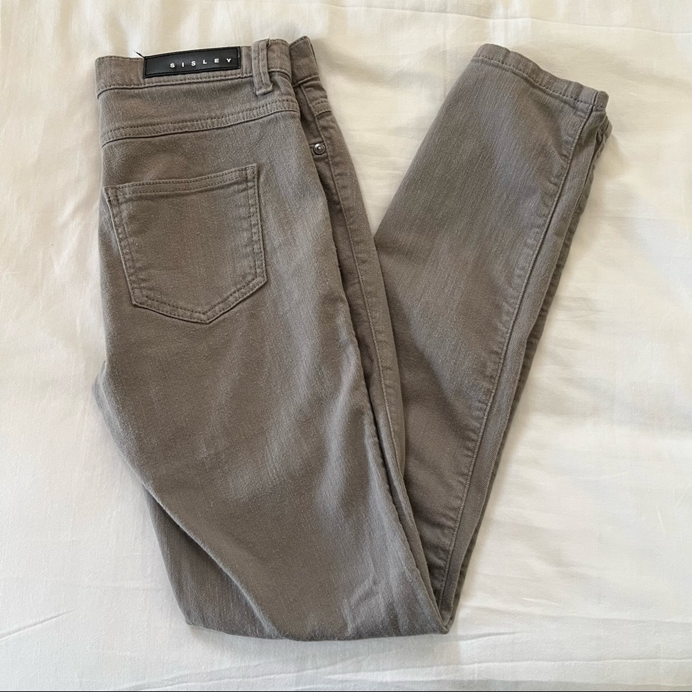 Sisley Paris gray mid-rise skinny jeans W27 L30